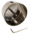Drilax 3" Diamond Hole Saw | 1.5" Cutting Depth | Removable Pilot Pin & Triangular 3/8" Shank | Wet Drilling for Ceramic, Porcelain, Tile, Quartz, Granite, Marble | Large Drain & Vent Holes