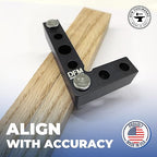 Small Square and Center Finder - Made in USA Versatile Woodworking Tool with 11/32" Center Marking Hole for Larger Pencils, Carpenter Tool for Accurate Line Transfers (Green)
