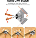 Corner Clamp, 2pcs 90 Degree Right Angle Clamp with Adjustable Aluminum Alloy Swing Jaw, Single Handle Clamps for Woodworking Tools Photo Framing, Present for Men Dad 11.1 Inch