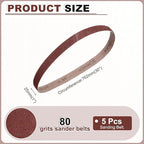 HARFINGTON 1 x 30 Inch Sanding Belts, 24 Pcs 80 Grits Aluminum Oxide Abrasive Belt Sander File Belt for Woodworking, Metal Polishing, Knife Sharpener