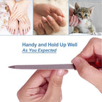 Metal Nail File (6 Pcs), Nail Files for Natural Nails Made of Stainless Steel, Sword Fingernail Files with Sharp Pointed Tip Non Slip Handle, Diamond Finger Nail Filers for Women Sapphire Grit