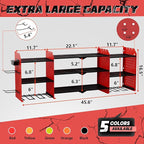 Power Tool Organizer Wall Mount with Charging Station, 45.5" Expanded Garage Wall Tool Organizer with 4 Pegboard Hooks, 6.5FT Outlet Power Strip, Large Garage Storage Rack for Impact Wrenches