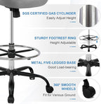 HYLONE Tall Drafting Chair Standing Desk Chair with Flip-Up Armrests, Adjustable Height Ergonomic Office Chair with Footrest Ring - High Stool Chair for Standing Desk (Brown)