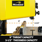 3-Amp 9-Inch Band Saw, 2500FPM Benchtop Bandsaw with Removable Safty Key, Cast Aluminum Table, Steel Base for woodworking