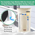 Pipe Insulation Tape, Outdoor Water Pipe Insulation Wrap, Foam Insulation Tape for Outdoor Pipes Winter Freeze Protection, Heat Tape for Water Pipes, Copper Pipes, PVC, AC Line, 2in x 33ft, Silver