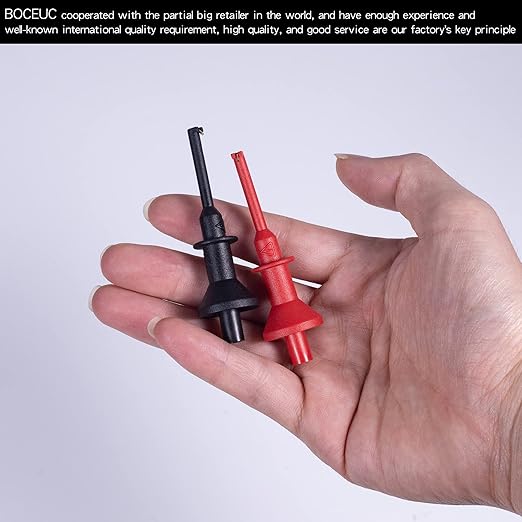 Test Hooks Clips, Multimeter Test Lead Kit Mini Test Hook Clip for 2mm Plug Test Probe Electronic Testing IC Grabber