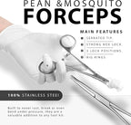 Hemostats ROCHESTER PEAN Forceps Locking Pliers Clamps Tongs Full Serrated Stainless Steel set (Curved 5,6.25,7.25, 8,10,12 Inches 6 pcs Set)