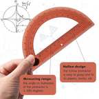 Zonon 2 Pcs 6 Inch Plastic Protractor Math Protractors 180 Degrees Angle Measurement, Translucent for Geometry Classroom Kid Student School Office Supplies(Brown)