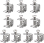 53/64” (21 mm) Mini C Clamps Stainless Steel, Small C-Clamp Tiger Clamp G-Clamp U Clamps Heavy Duty for Woodworking Welding Building Household, 1/8”(4 mm) Thickness (10 Pack)