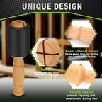 Wood Carving Mallet 15 oz - Non-Slip Urethane Head Woodworking Hammer for Chisels & Carving Tools (Black)