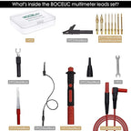 Multimeter Silicone Leads Electrician Test Leads Kit CAT III 1000V&CAT IV 600V with Alligator Clips Test Hooks and Needle Back Probe Pins for Fluke, AstroAI, INNOVA