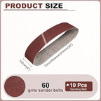 HARFINGTON 4 x 36 Inch Sanding Belts, 3 Pcs 60 Grits Aluminum Oxide Abrasive Belt Sander File Belt for Woodworking, Metal Polishing, Knife Sharpener