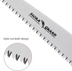 FLORA GUARD 7.7-Inch Folding Hand Saw, Pruning Saw with Trible-Cut Razor Teeth for Wood Cutting, Tree Trimming, Professional Camping Gardening Tools