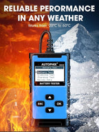 AUTOPHIX BAS100 Car Battery Tester 12V 24V, Accurate Automotive Load Meter Alternator Analyzer 100-2000 CCA Load Tester, Charging & Cold Cranking Test for Cars Truck Motorcycle Boat and More
