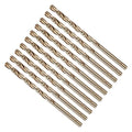 Drill Bit, #22 Cutting Diameter, 4341 HSS Gold Finish 135° Cutting Angle Number Jobber Bits - (Applications: for Drilling Soft Metal Plastic Wood), 10-Pieces