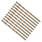 Drill Bit, #22 Cutting Diameter, 4341 HSS Gold Finish 135° Cutting Angle Number Jobber Bits - (Applications: for Drilling Soft Metal Plastic Wood), 10-Pieces