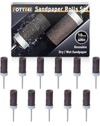 10Pcs 400 Grit Sanding Drums Sandpaper Sticks Set for Dremel Rotary Tool with 1/8" Shank, Rotary Tool Accessories Suitable for Metal Rust Removal/Jade Polishing/Stone Grinding (400 Grit)