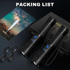 Rechargeable Flashlights High Lumens, 90,000 Lumens Super Bright Led Flashlights with USB Cable, Adjustable Powerful 5 Modes Waterproof Flashlight Handheld Flash Light for Home Camping