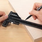 Scriber Gauge 14 Inch – Long Measuring Tool, Marking Ruler, Layout Square, Thickness Gauge, CNC Aluminum Tool for Woodworking, Joinery, Framing, Furniture, Cabinet (New Version)