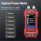 Network Cable Tester Optical Power Meter VFL Multimeter 4 in 1,Wire Tracer Toner Generator RJ45 CAT5 CAT6 CAT7 CAT8 UTP STP QC Test Cable Length Cable Maping Cable Scan Port Flashng POE Tester