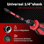 Changeable Head Manual Screwdriver Set Include 2Pcs Quick Change Screwdriver and 30Pcs Impact S2 Screwdriver Bits, Bit Extension Holder, Nut driver, Socket Adapter