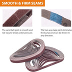 TAOKYID 36 Pack 1/2 x 18 Inch Sanding Belts for Air Belt Sander, Aluminum Oxide File Abrasive Belts 1/2-Inch x 18-Inch, 12 Each of 40/60/80 Assorted Grits 1/2x18 Sanding Belt Sandpaper