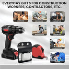 1 Pcs Drill Holder for Tool Belt, Tape Measure Holder with Metal Clip, 2 in Belt Hook Holster for Cordless Drill, Impact Driver, Measuring Tape, Tool Accessories