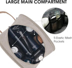 WANDF Travel Toiletry Bag for Men Large Toiletries Shaving Bag Water Resistant Hanging Dopp Kit Travel Accessories Bag for Women Men (Beige Gray)