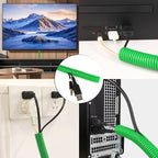 Split Wire Loom Tubing,10,25ft Cord Protectors from Pets No Chew, Flexible Wire Covers Cord Protectors, Protective Split Cable Sleeve for Automotive Home Industrial Wires(Green, 0.73inch-25ft)
