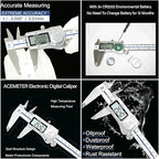 Digital Caliper,6 Inch Caliper Measuring Tool,IP54 Waterproof Protection Design,Large LCD Screen,Electronic Digital Micrometer with Inch Metric Fraction