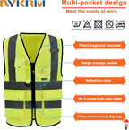 X Small High visibility vest,Reflective Safety Vest Workwear 7 Pockets Hi Vis Durable Vest