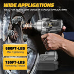 Cordless impact Wrench 1/2 inch for Dewalt Battery, 750FT-LBS (1000N.m) Brushless Electric Impact Gun Includes LED Work Light with 6 Sockets, High Torque Impact Driver, Bare Tool Only