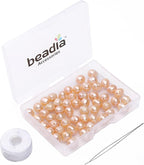 Natural Pearl Beads Potato 7-8mm Pink Freshwater Cultured Loose Gemstone Beads for DIY Jewelry Making 13.8''/Strand HQ