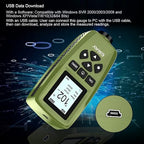 Mil Thickness Gauge, Coating Thickness Gauges, ERAY Paint Depth Gauge Meter with Backlight LCD Display for Car Automotive, Limit Alarm/Data Storage/Export Data/PC Software Analysis (Green)