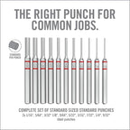 Real Avid 11-Piece Pin Punch Set - Portable All-in-One Punch Set with Storage Case - Choose Between Roll Pin, Standard or Brass and Steel Set