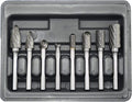 Carbide Burr Set 8pcs with 1/4''Shank Double Cut Solid Power Tools Tungsten Carbide Rotary Files Bits for Die Grinder Metal Wood Carving Engraving Polishing Drilling Grinding Milling Cutting