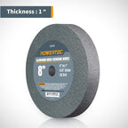 POWERTEC Bench Grinder Wheel 8 Inch 36 Grit, Aluminum Oxide Grinding Wheel for Bench Pedestal Grinder, 1" Thick 5/8" Arbor, Sharpening & Shaping Drill Bits, Blade, and Chisel 1PK (15516)