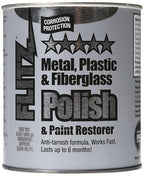Flitz Multi-Purpose Metal Polish Paste - 2lb Can of USA-Made Chrome Polish - Works on Stainless Steel, Aluminum, Plastic, Jewelry and Cars - Non-Abrasive Cleaner & Rust Remover (12 Pack)