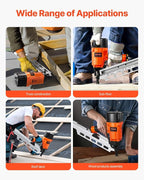 VEVOR Framing Nailer, 2" to 3-1/2" 21 Degree Full Round Head Pneumatic Framing Nailer with Dual Trigger Modes & Tool-Less Depth Adjustment, 80-120PSI Pro Air Nail Gun for Framing Flooring Decking