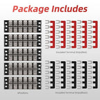 APIELE Screw Terminal Block Covered 6 Position Dual Row 25A 6 Position Pre-Insulated Terminal Barrier Strips (5PCS 25A 6P+10PCS Wiring Strips)