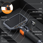 Teslong Articulating Borescope with Dual Lens Endoscope Camera, Two-Way Articulated Industrial Inspection Camera with LED Light, Flexible Mechanic Fiber Optic Snake Scope Cam for Wall Automotive-5FT