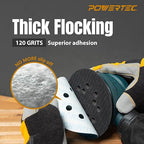 POWERTEC 5 Inch 8-Hole Hook and Loop Diamond Shaped Sanding Discs, 50PK, 120 Grit for Random Orbital Sanders – J-Weight Cloth Backing for Long Life, Anti-Clog Sandpaper (44912)
