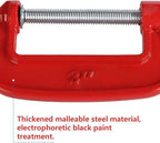10 Piece 3 Inch C-Clamp Set - Industrial Strength, Heavy Duty C-Clamp Quick-Grip, Quality Iron C Clamps for Woodworking, Welding, and Building(Red)