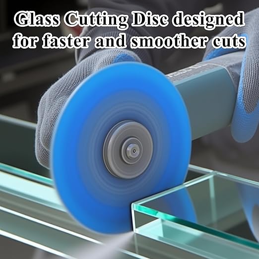 Lamoutor 3Pcs 4.5 Inch Glass Cutting Disc for Angle Grinder, Diamond Saw Blade, Tile Cutter Blade for Cutting Marble Glass Tile Jade Crystal（Green/Blue/Yellow）