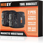 HIEEY 2 Pieces Magnetic Wristband for Holding Screws, Gifts for Men, Tool Belt Magnetic Wristband for Holding Screws, Cool Gadgets Christmas Gifts for Him Men Women Husband (Gift Box)