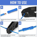 600 PCS Butt Splice Crimp Connectors Qibaok Insulated Electrical Straight Wire Terminal Connectors 10-22AWG