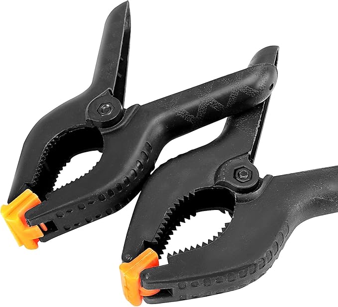 ZOENHOU 6 Inch 12 PCS Spring Clamp Set, Nylon Plastic Clips Heavy Duty Clamp with Flexible Jaw Pad and Anti-slip Handles for Woodworking Backdrop Photo Studio Craft DIY Art