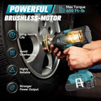 Cordless Impact Wrench 1/2 inch for Makita Battery, 600FT-LBS (810N.m) Brushless Electric Impact Gun Includes LED Work Light, 2100RPM High Torque Impact Driver Wrench, Bare Tool Only