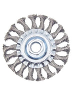 Knotted Wire Wheel Brush 4in 5/8-11 Threads Arbor for 4-1/2" Angle Grinder - 1pcs