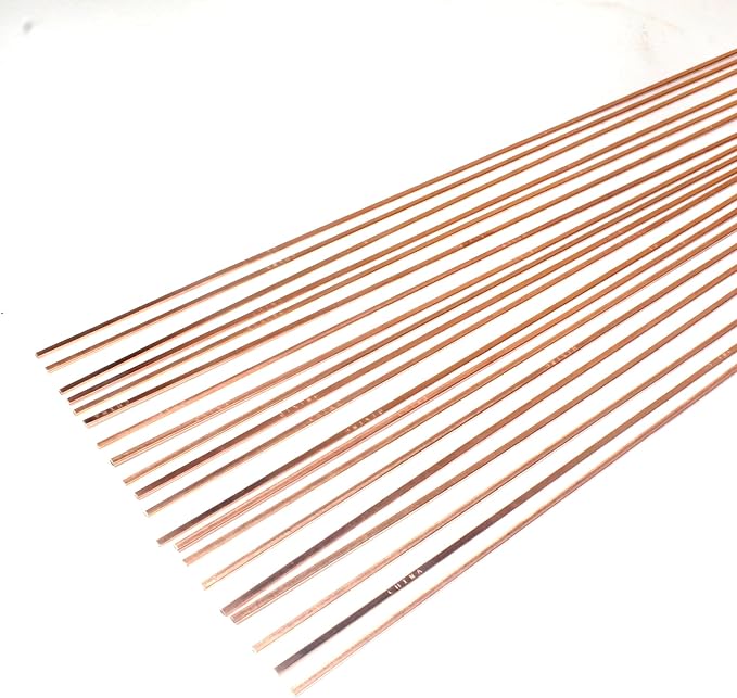 Brazing Rods Phosphor Copper Nitrate Sticks Copper Solder Kit Alloys Flat Industry Welding Rods for Air-conditioners, Refrigerators Pipe Gas and Freezers Copper Storage HVAC (Phosphor Copper Bcup-2)